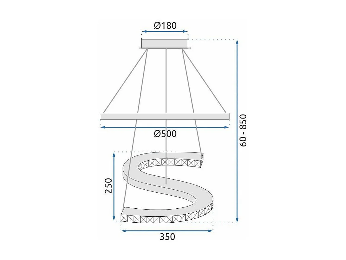 Lampe Suspendue Toolight Led App773-2Cp Light Grey