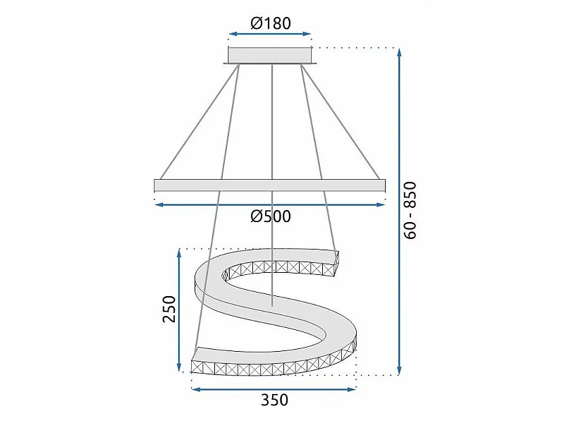 Lampe Suspendue Toolight Led App773-2Cp Light Grey