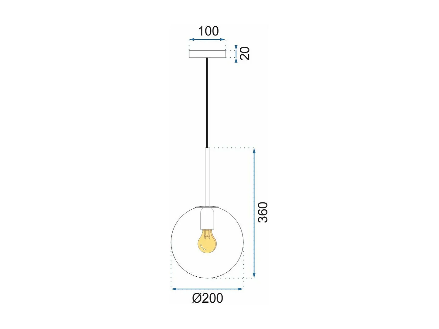 Lampe Suspendue Toolight App431-1Cp Gold