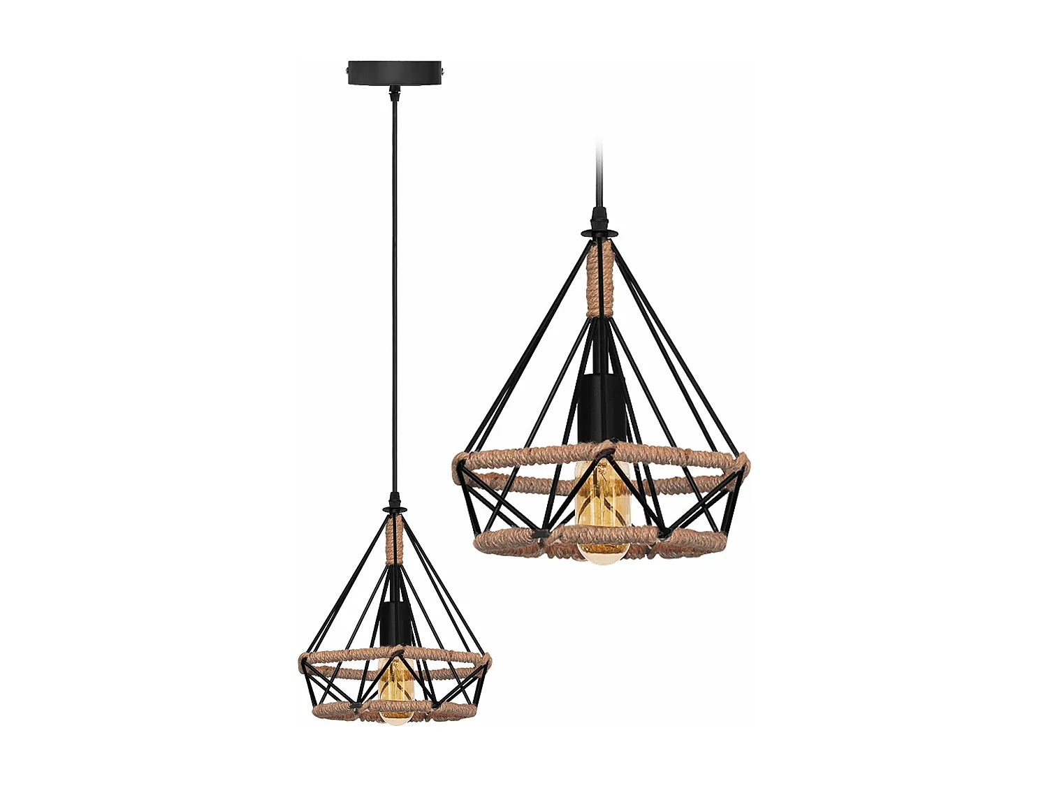Lampe Suspendue Toolight App678-1Cp Loft Boho Black