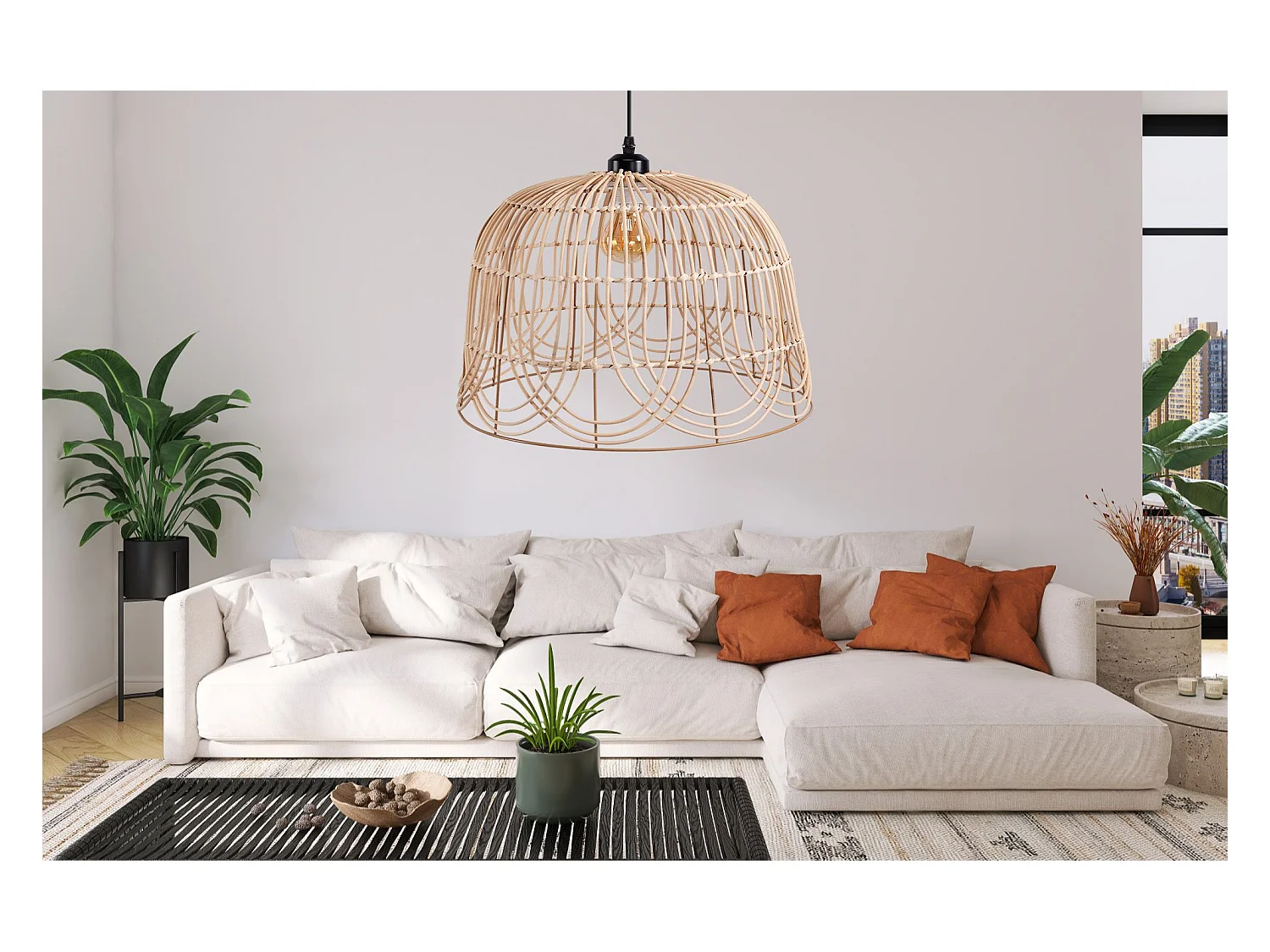 Lampe Suspendue Toolight App1351-1Cp 35Cm Beige