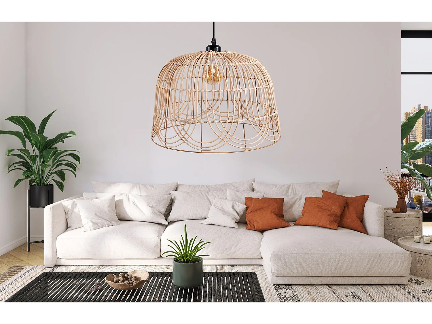 Lampe Suspendue Toolight App1351-1Cp 35Cm Beige