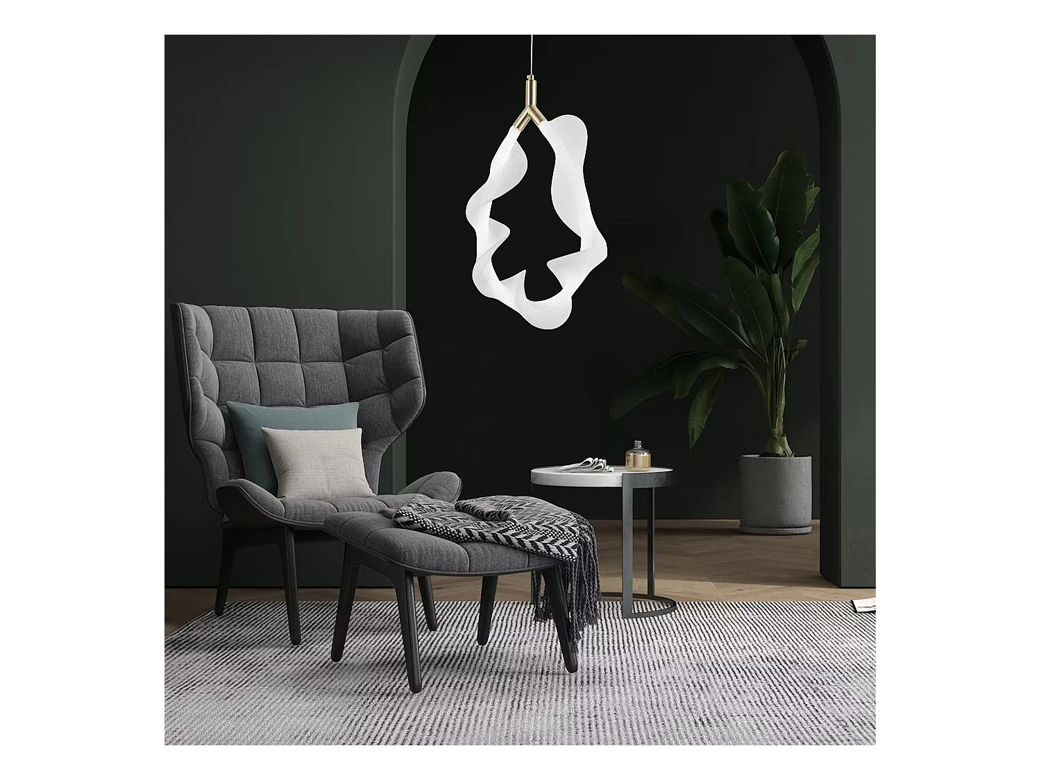 Lampe Suspendue Toolight Led G013-1Cp White Gold