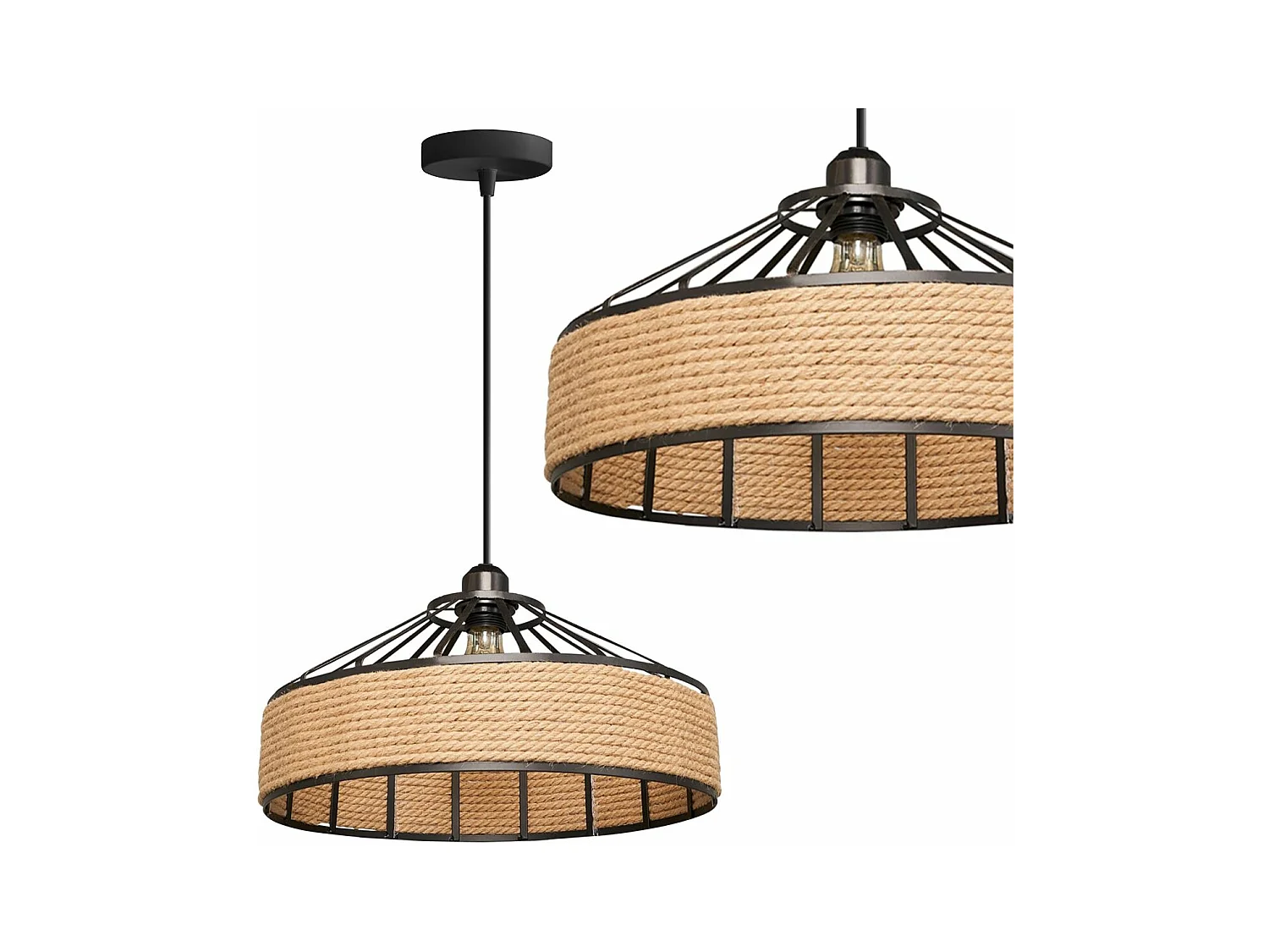 Lampe Suspendue Toolight App1317-1Cp Boho Beige