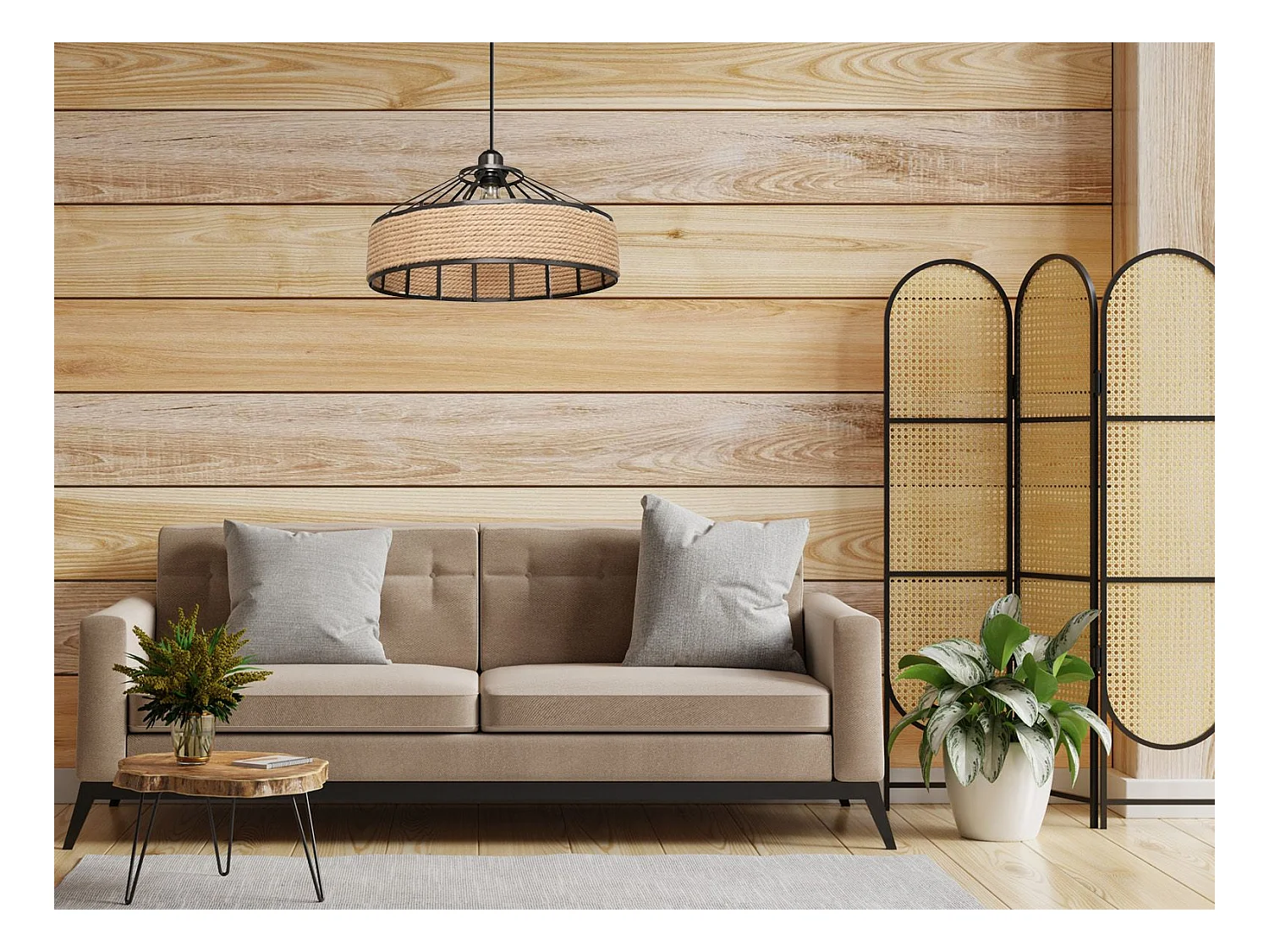 Lampe Suspendue Toolight App1317-1Cp Boho Beige