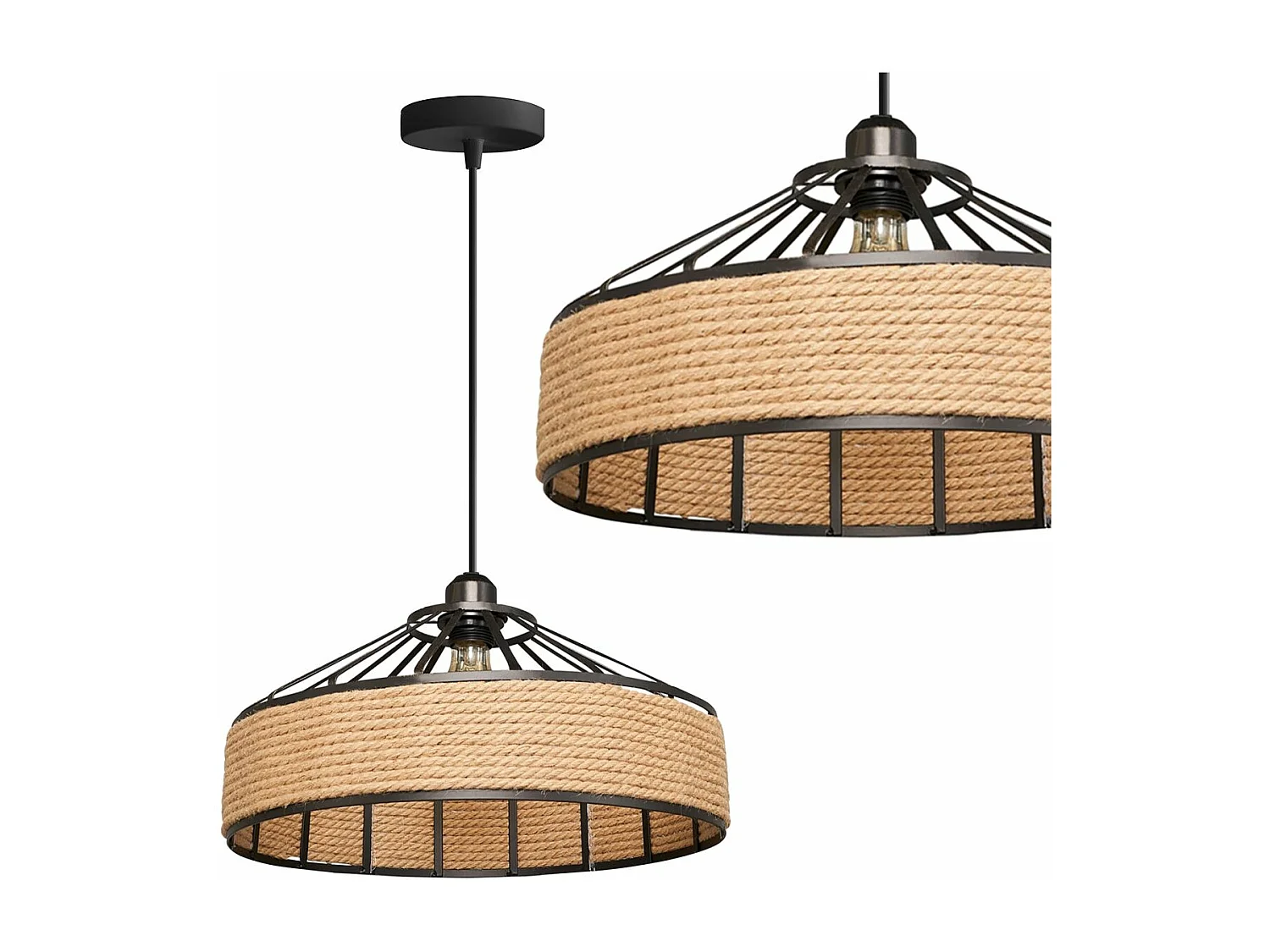 Lampe Suspendue Toolight App1317-1Cp Boho Beige