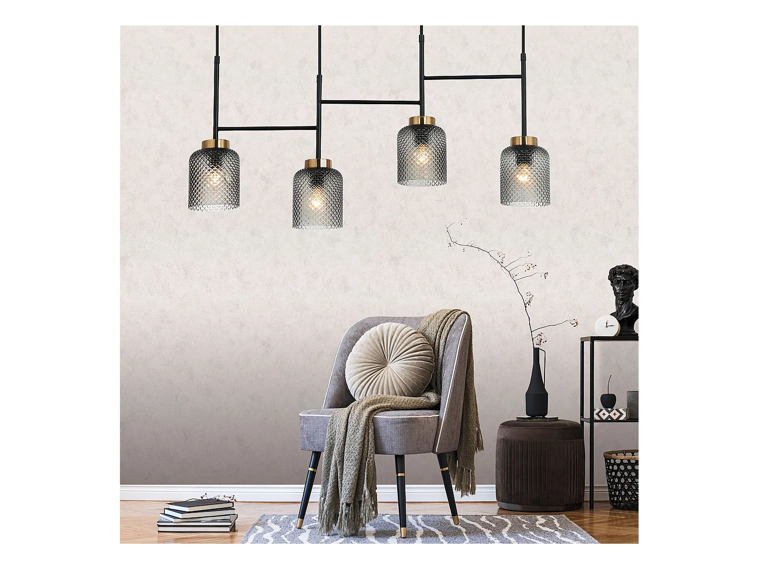 Lampe Suspendue Toolight App1266-4Cp Black