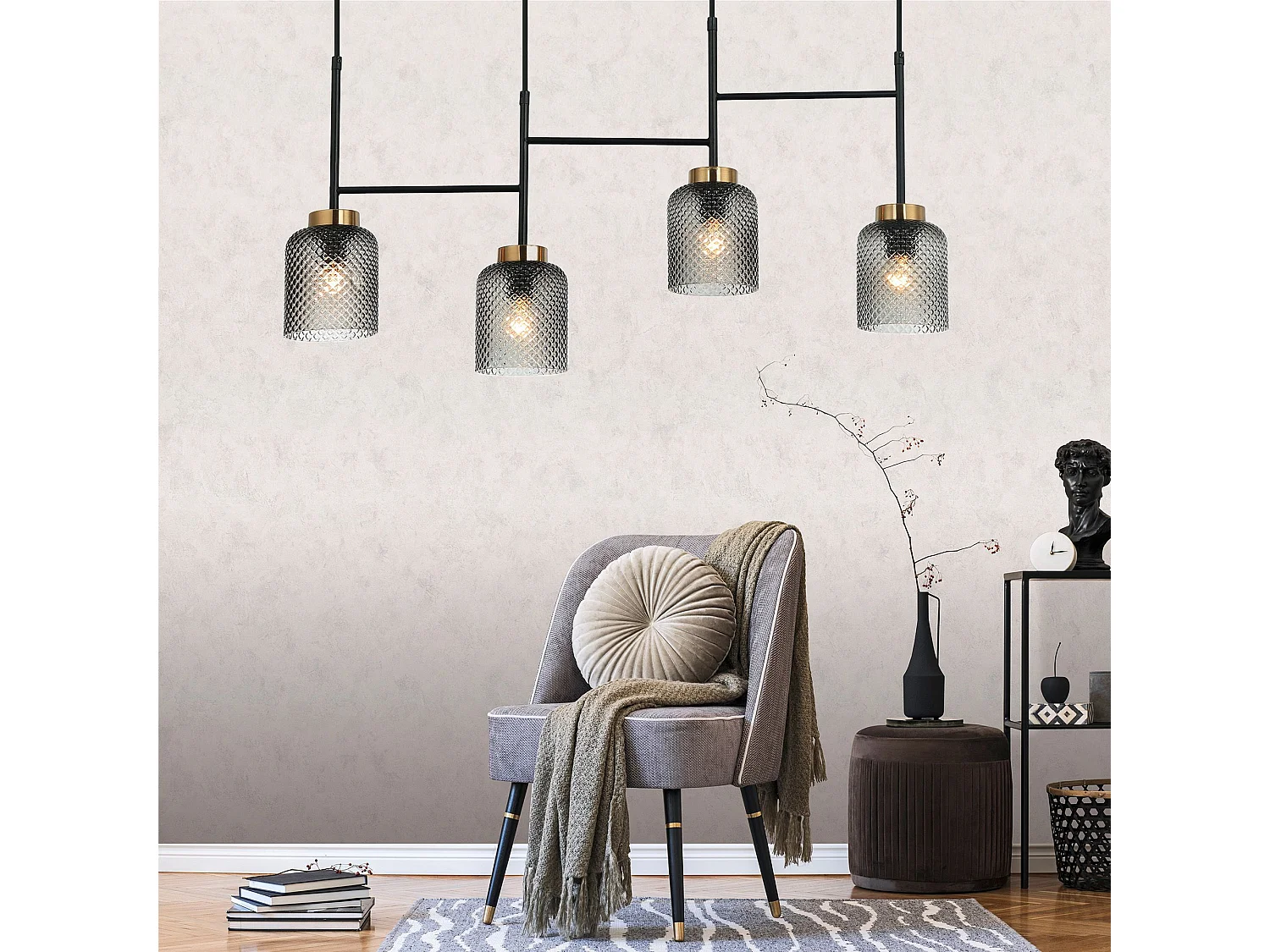 Lampe Suspendue Toolight App1266-4Cp Black