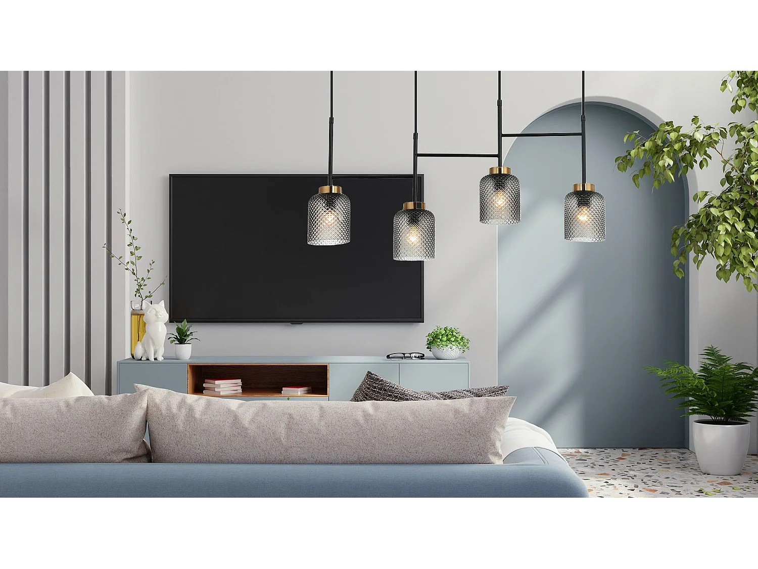 Lampe Suspendue Toolight App1266-4Cp Black