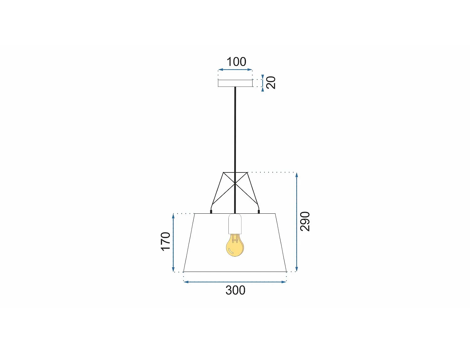 Toolight APP422-1CP pendellampa E27