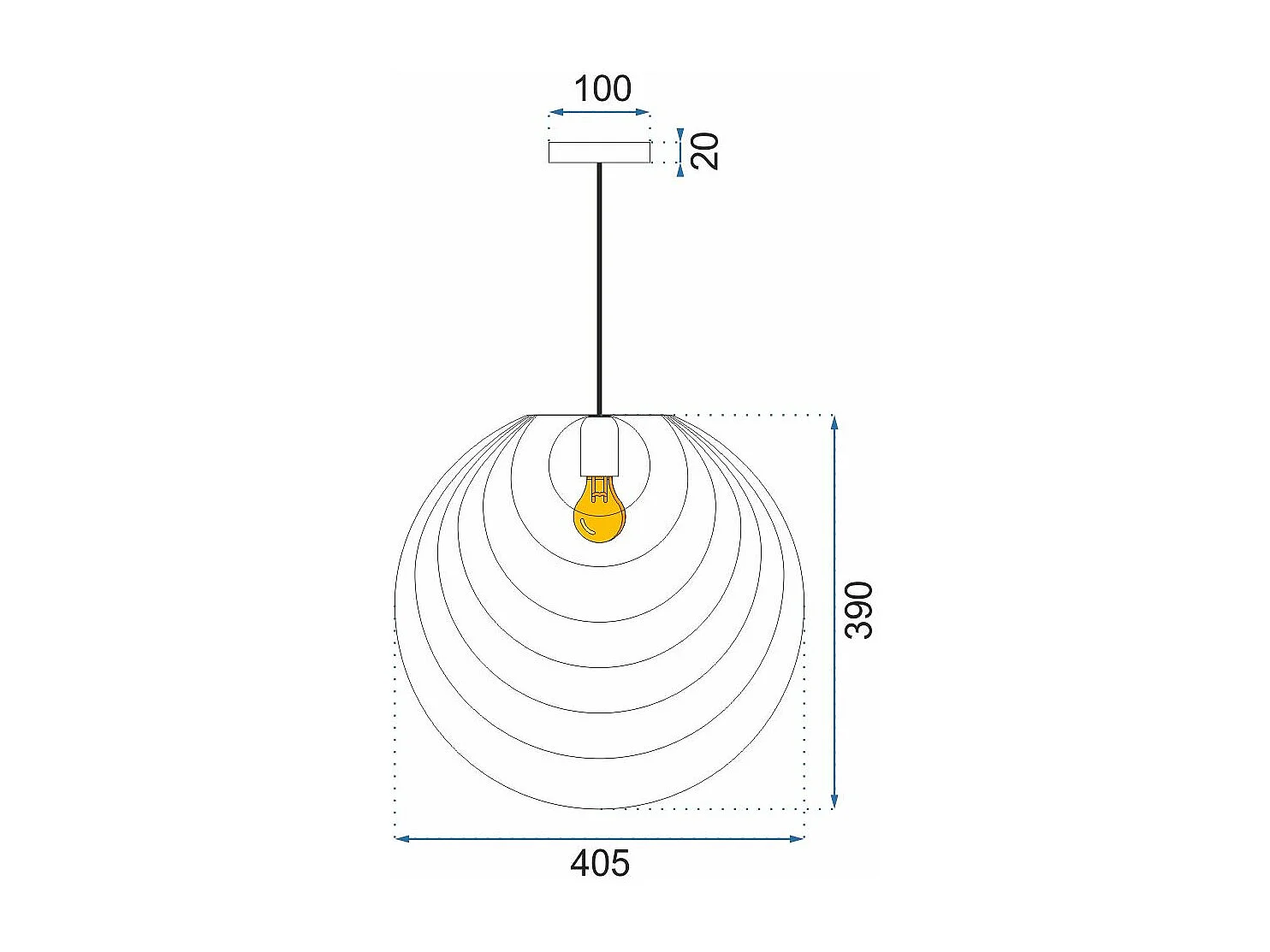 Lampe Suspendue Toolight App428-1Cp Gold