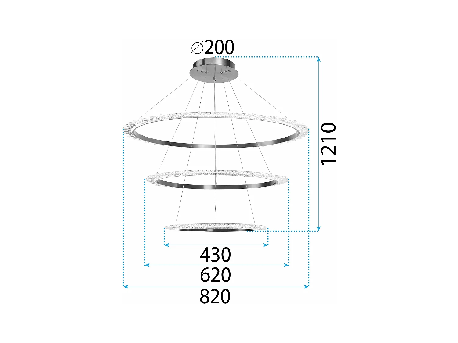 Hanglamp Toolight Led App1609-3C Gold