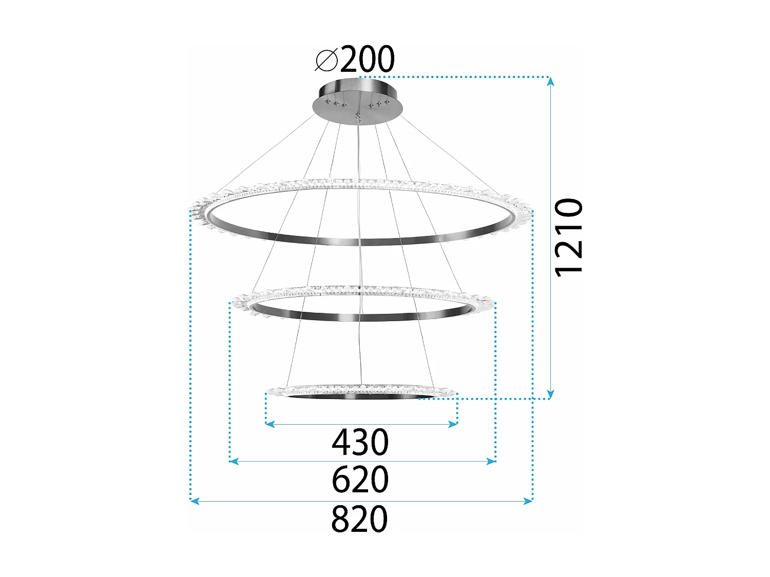 Hanglamp Toolight Led App1609-3C Gold