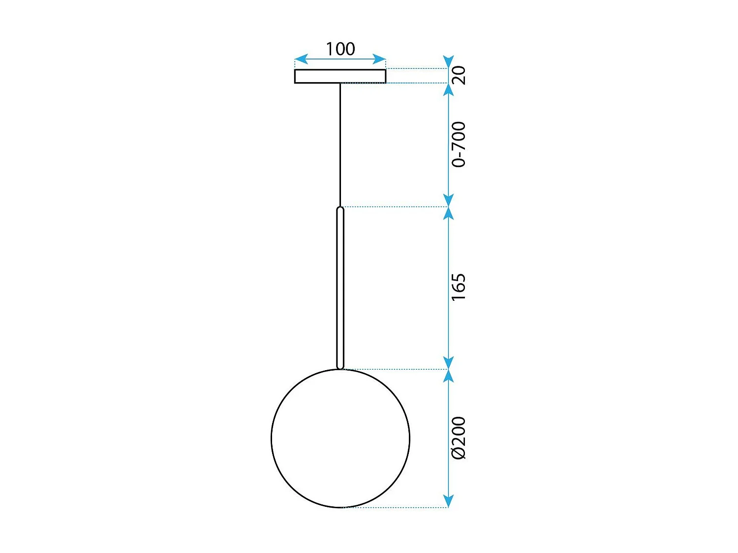 Lampe Suspendue Toolight App1683-1Cp 20Cm Gold