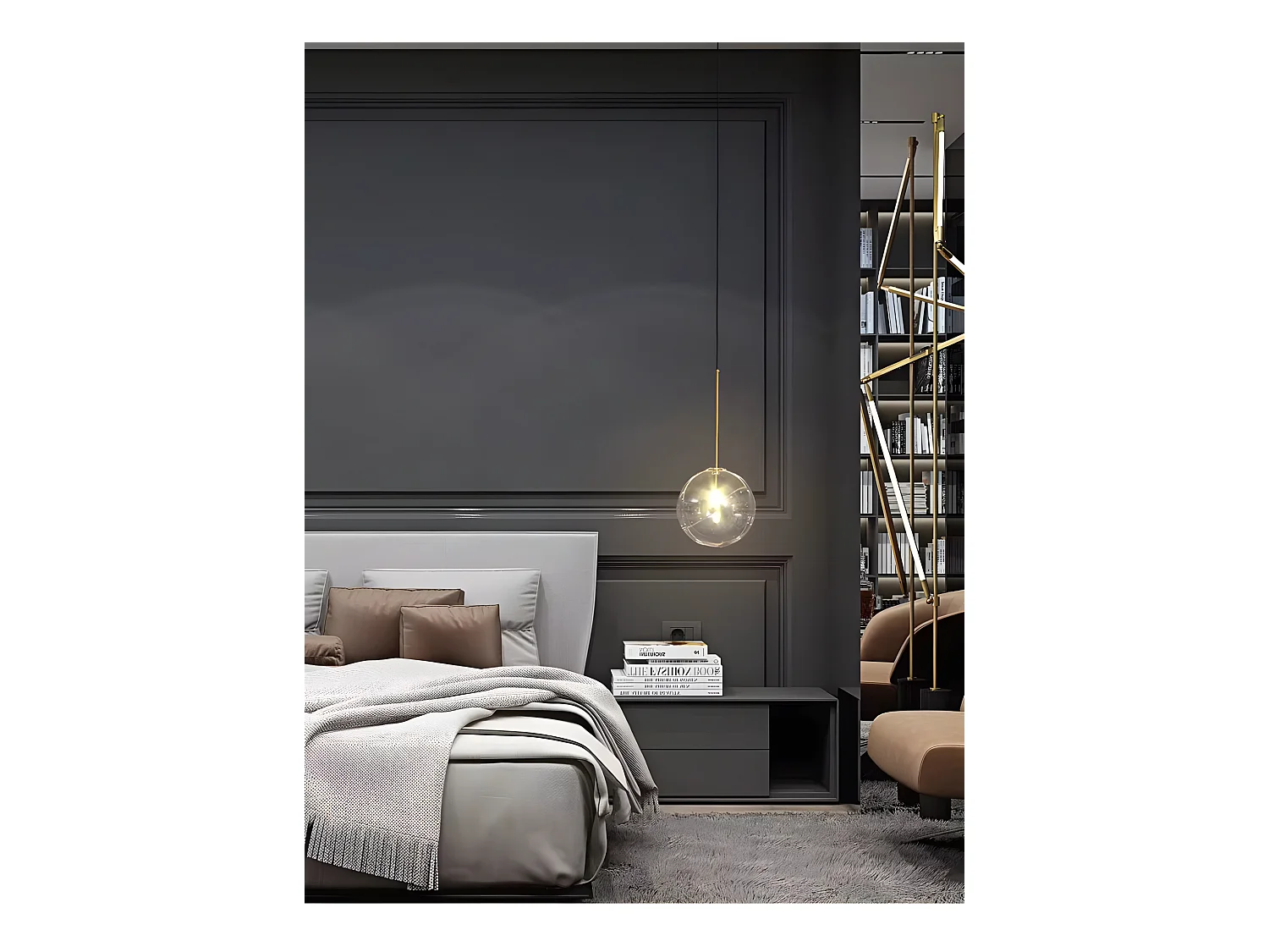 Lampe Suspendue Toolight App1683-1Cp 20Cm Gold