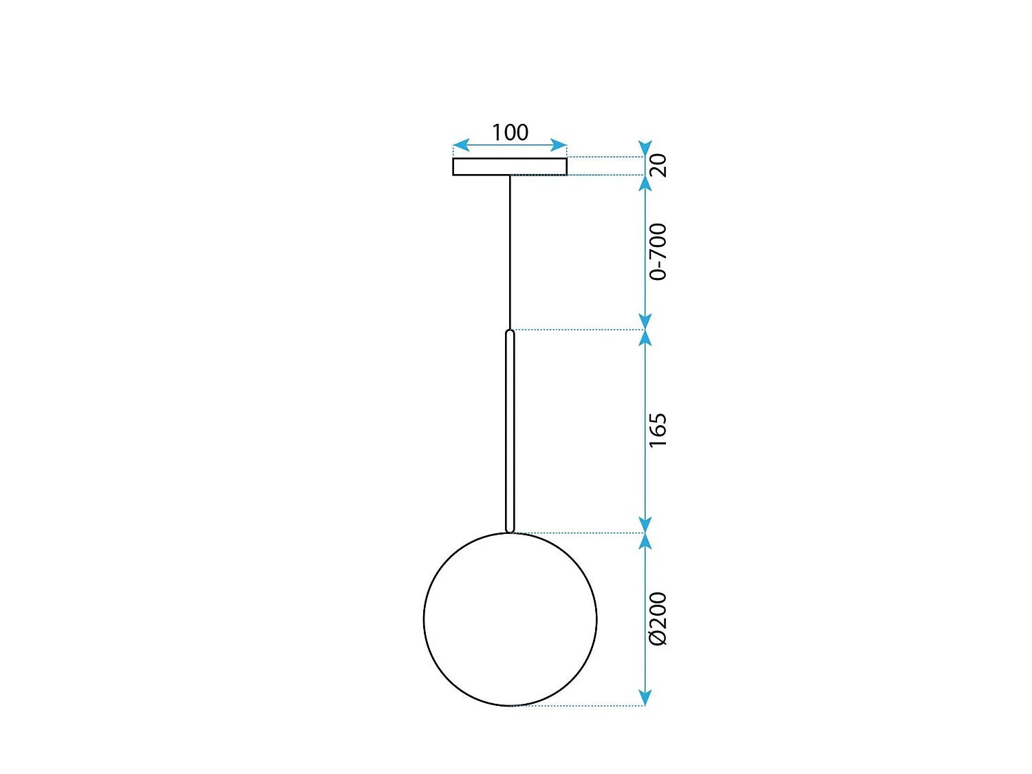 Lampe Suspendue Toolight App1683-1Cp 20Cm Gold