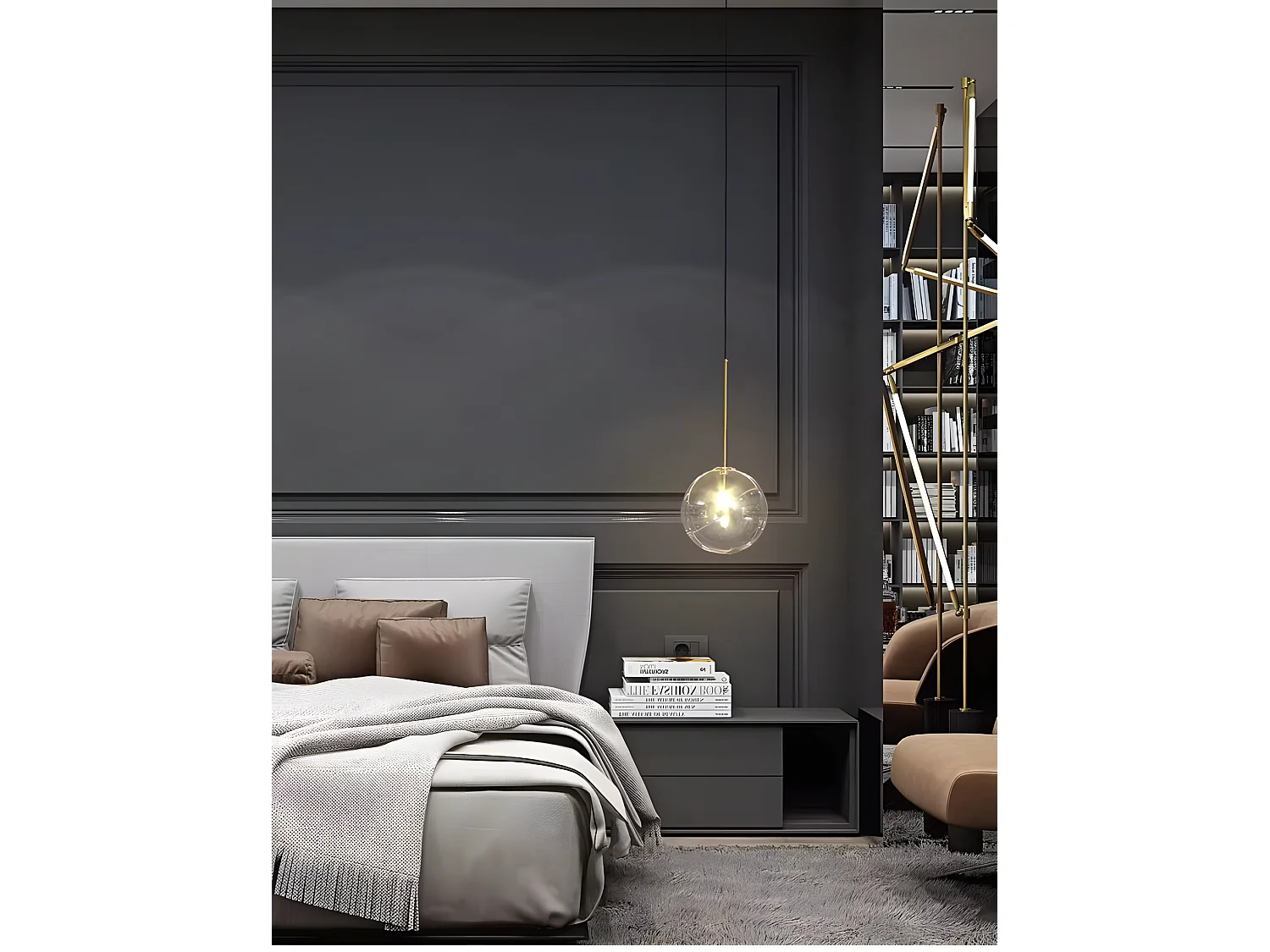 Lampe Suspendue Toolight App1683-1Cp 20Cm Gold