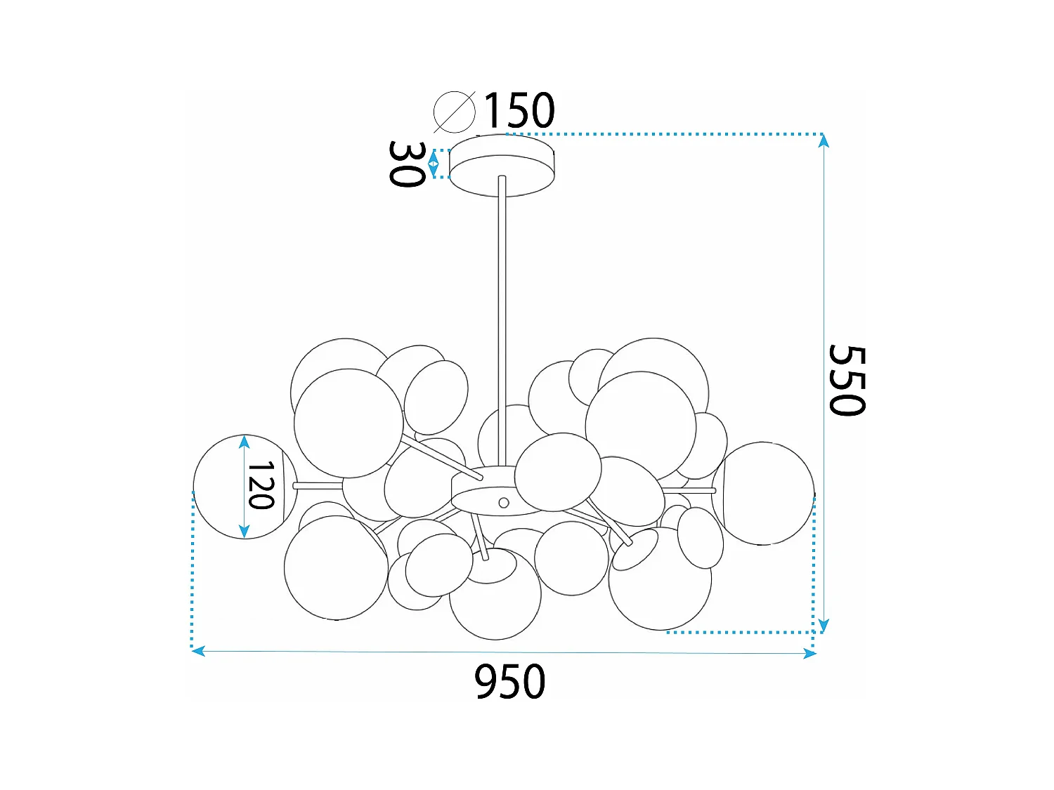 Lampe Suspendue Toolight App1565-12 Gold
