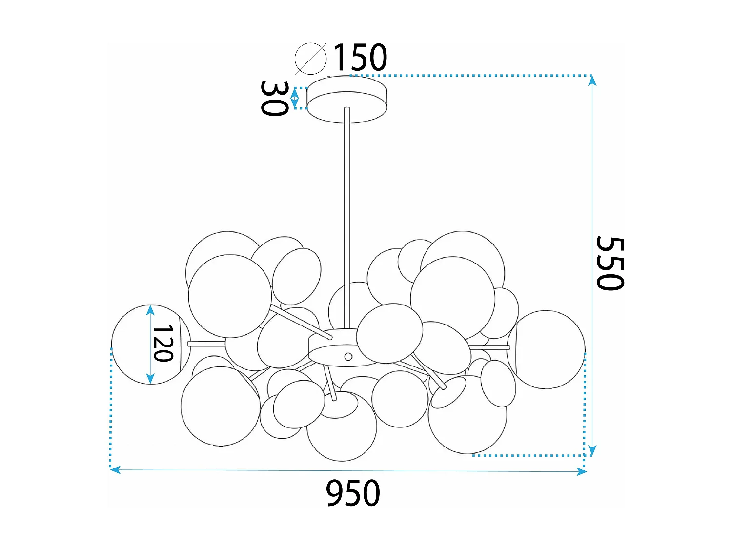 Hängelampe Toolight App1565-12 Gold