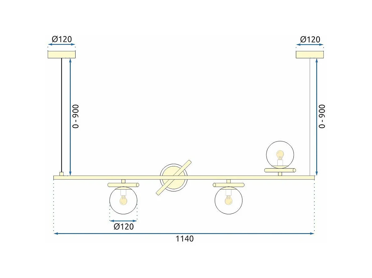 Hängelampe Toolight App1665-4Cp Gold