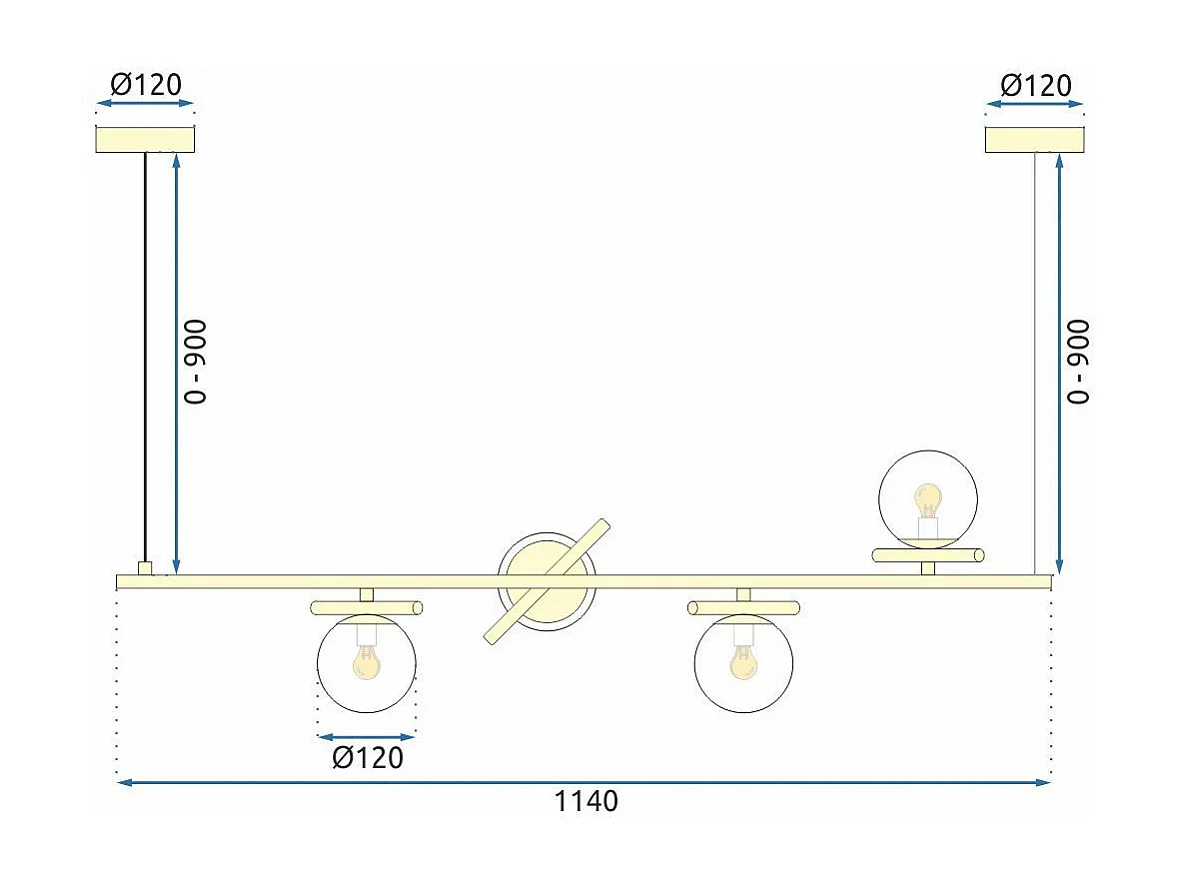 Hanglamp Toolight App1665-4Cp Gold