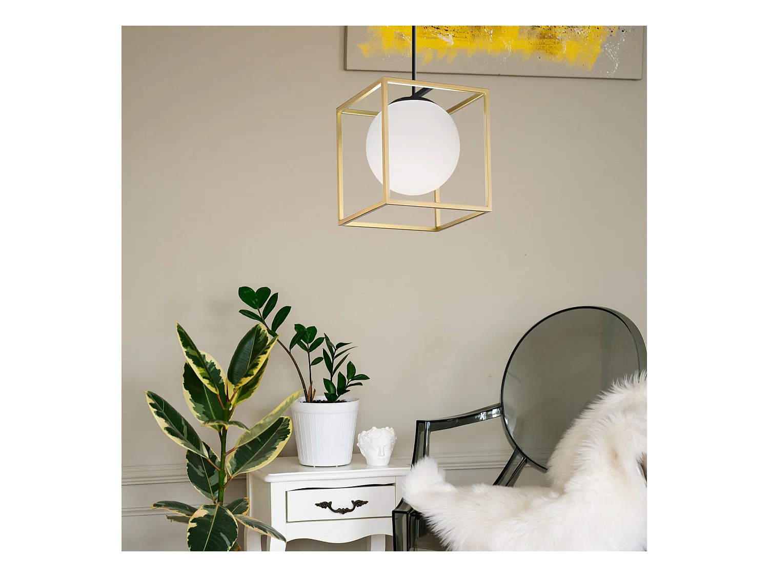 Lampe Suspendue Toolight App1165-1Cp Gold White