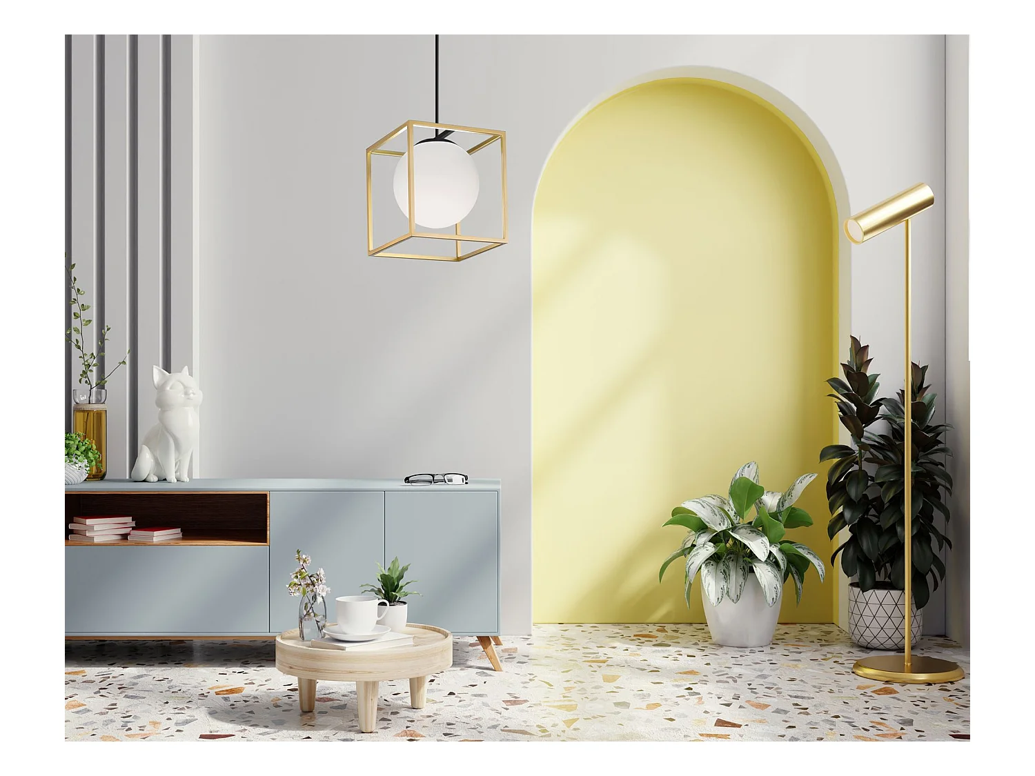 Lampe Suspendue Toolight App1165-1Cp Gold White