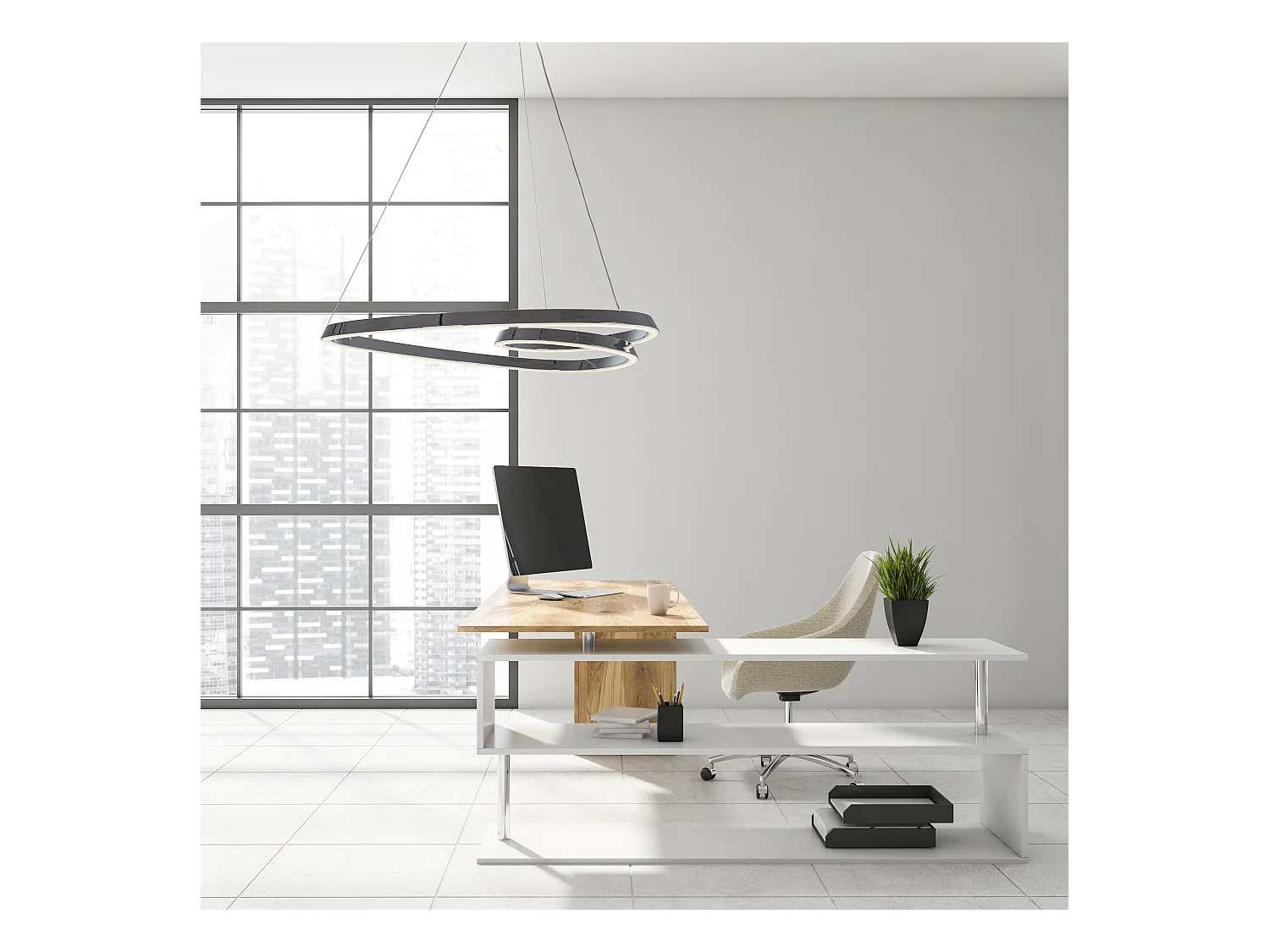 Lampe Suspendue Toolight Led App798-Cp Loop Chrome