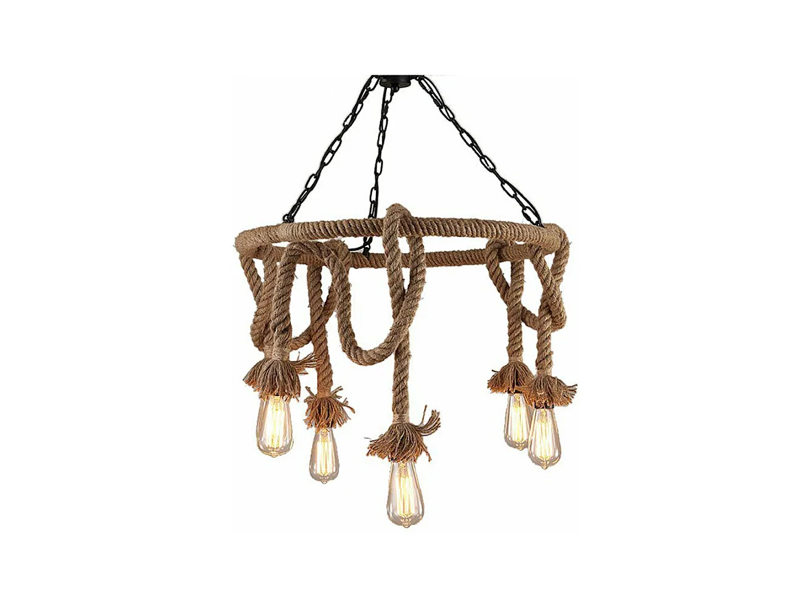 Candeeiro Suspenso Toolight App677-5Cp Boho Brown