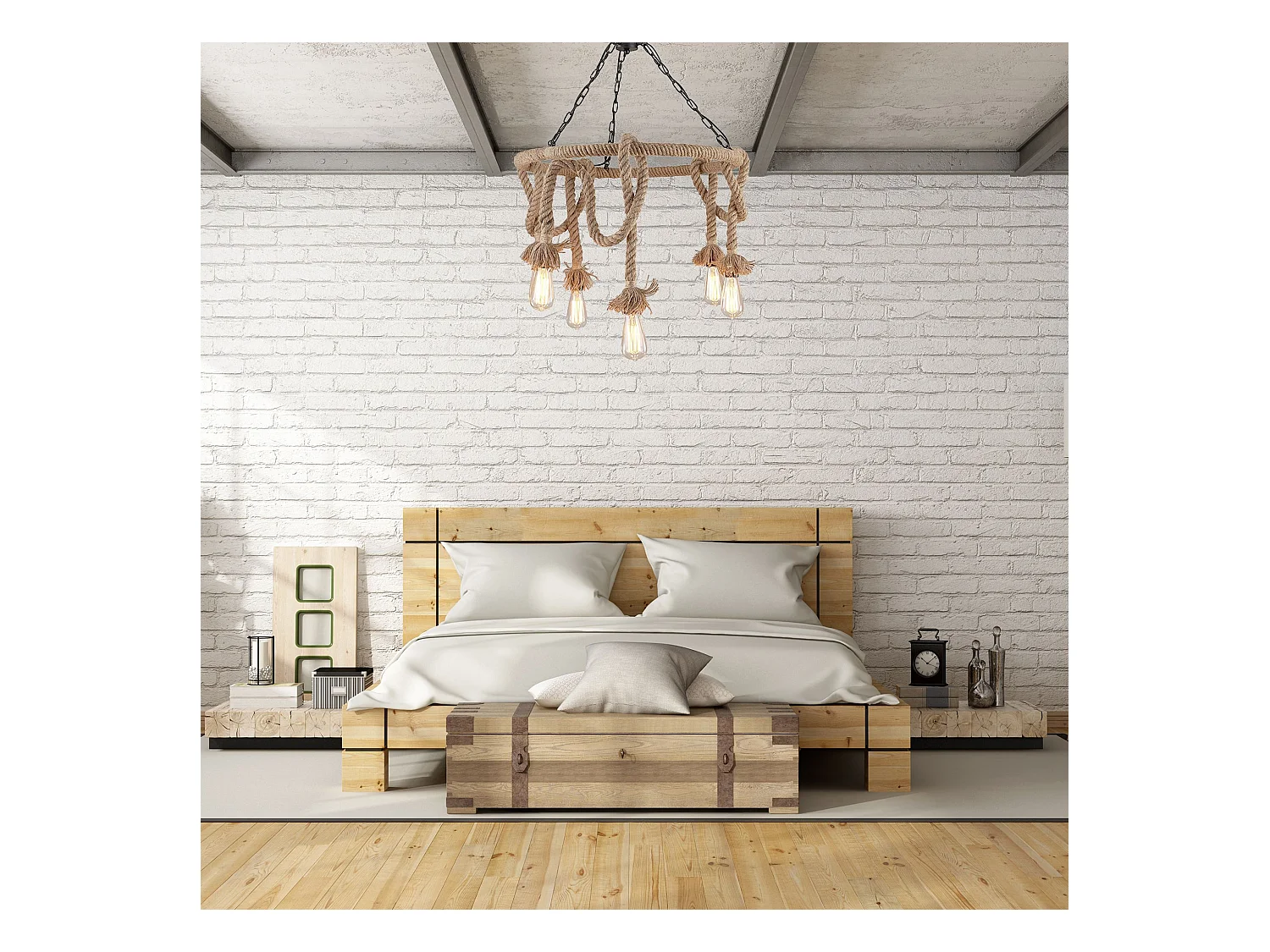 Candeeiro Suspenso Toolight App677-5Cp Boho Brown