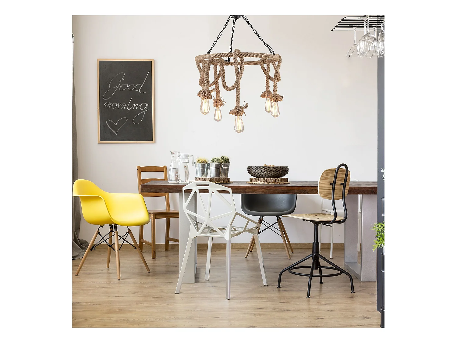 Candeeiro Suspenso Toolight App677-5Cp Boho Brown