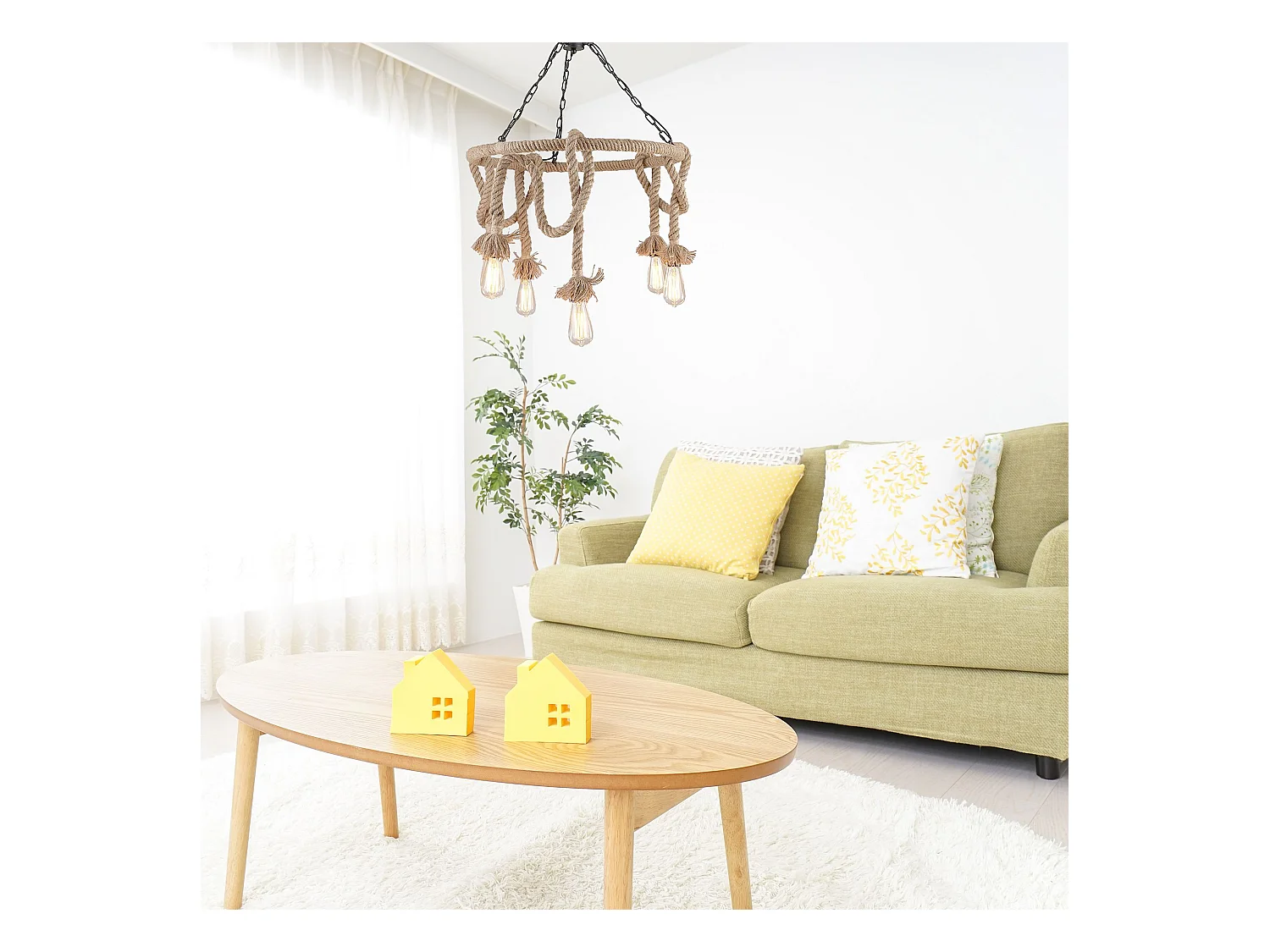 Candeeiro Suspenso Toolight App677-5Cp Boho Brown