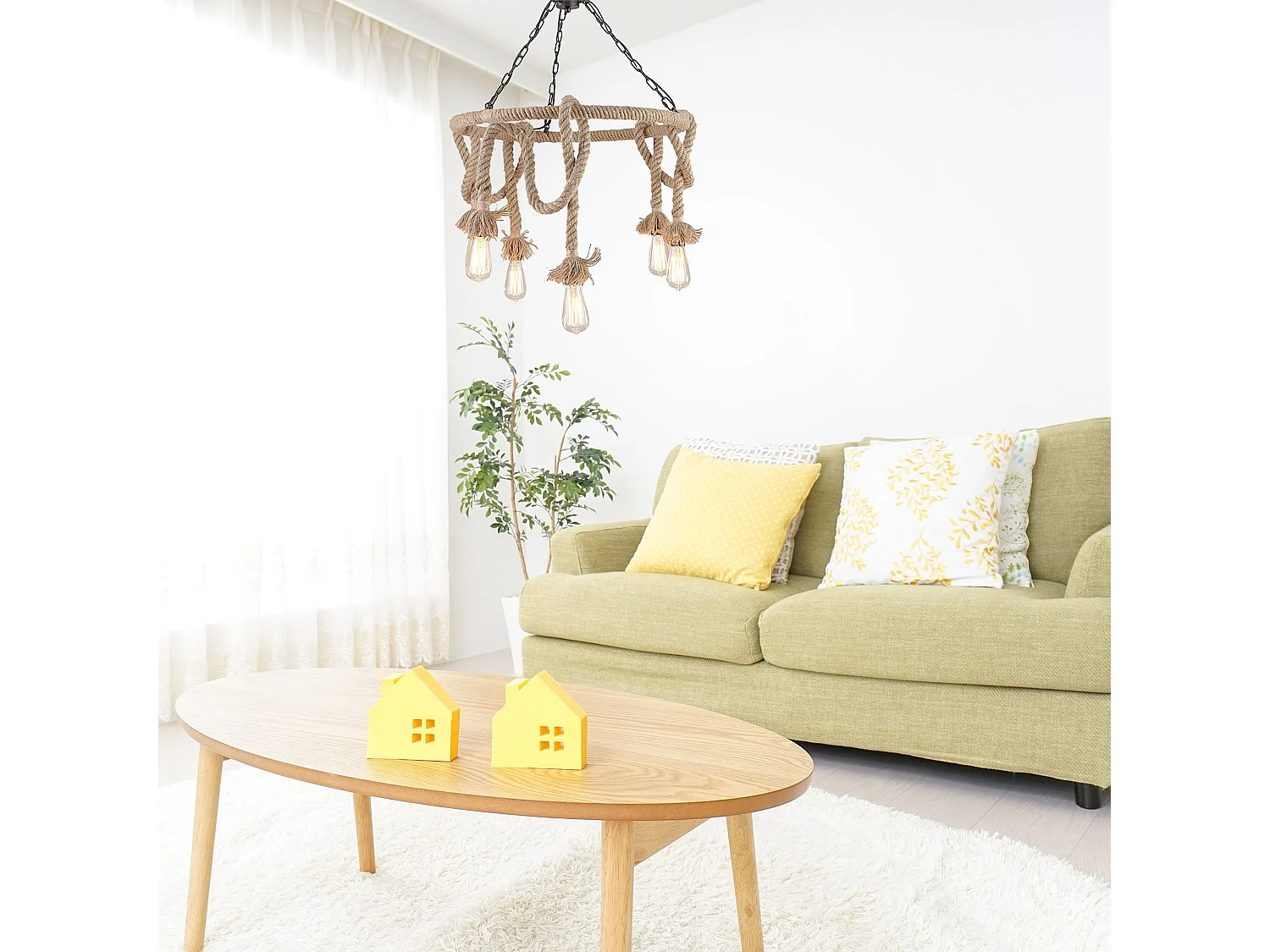 Lampe Suspendue Toolight App677-5Cp Boho Brown