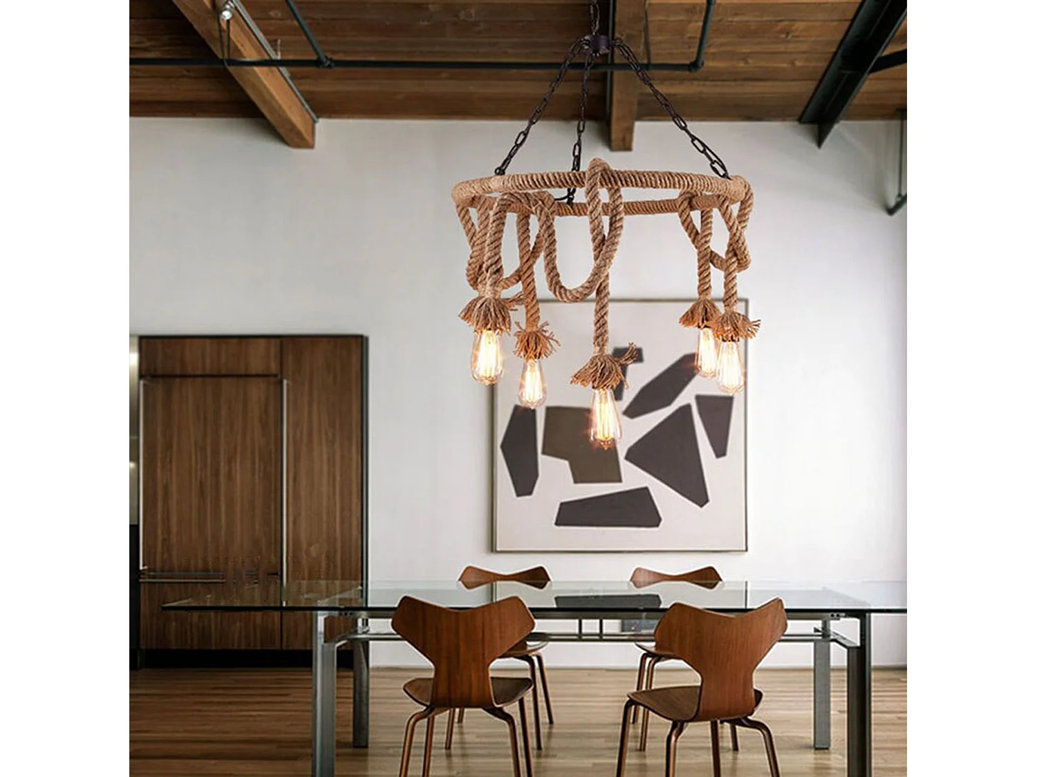 Lampe Suspendue Toolight App677-5Cp Boho Brown
