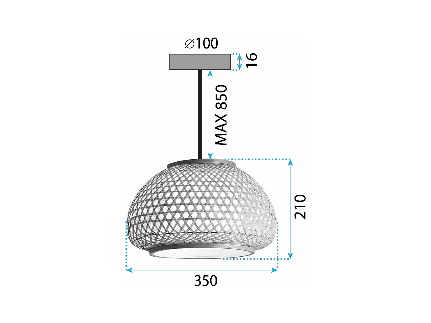 Lampe Suspendue Toolight App1648-1Cp 35Cm Brown