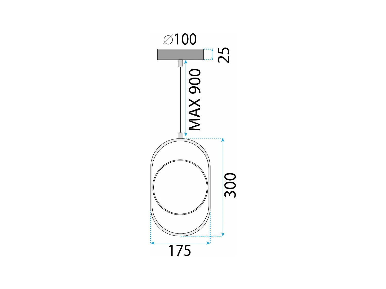 Hanglamp Toolight Ledapp1554-Cp Black