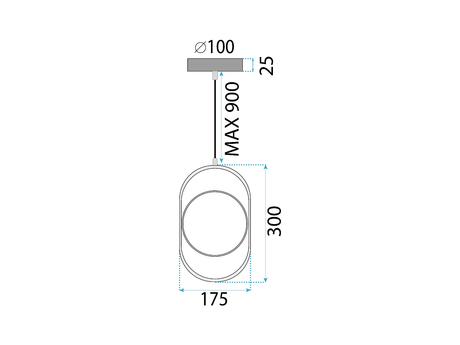 Hanglamp Toolight Ledapp1554-Cp Black
