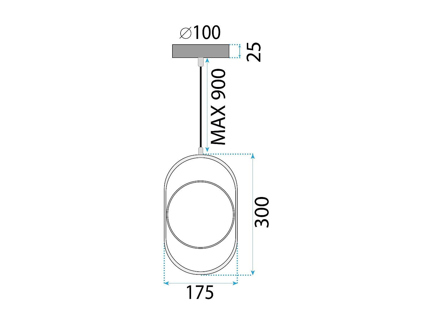 Lampe Suspendue Toolight Ledapp1554-Cp Black