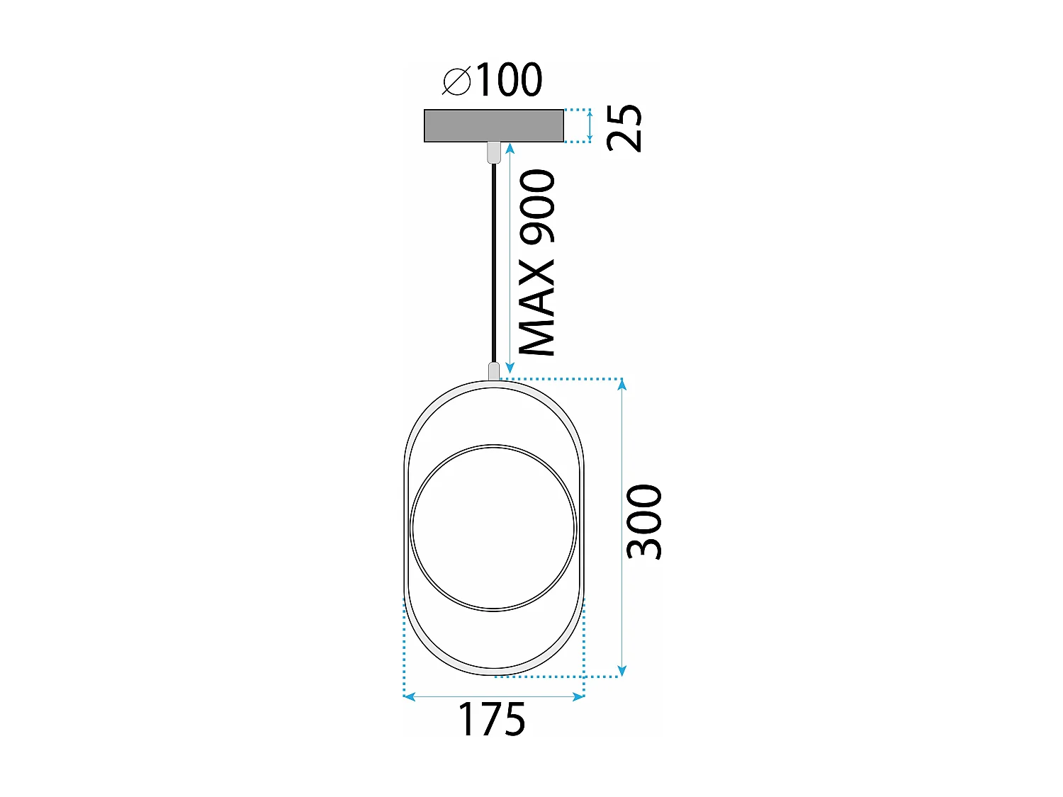 Lampe Suspendue Toolight Ledapp1554-Cp Black