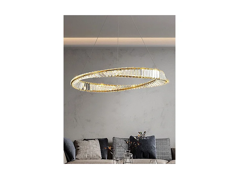 Lampe Suspendue Toolight App1202-Cp Cristal 80Cm Gold