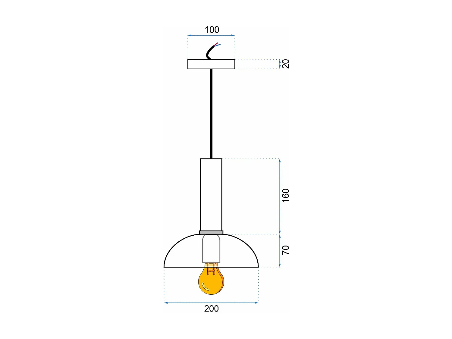 Candeeiro Suspenso Toolight App126-1Cp C Osti Blue Gold