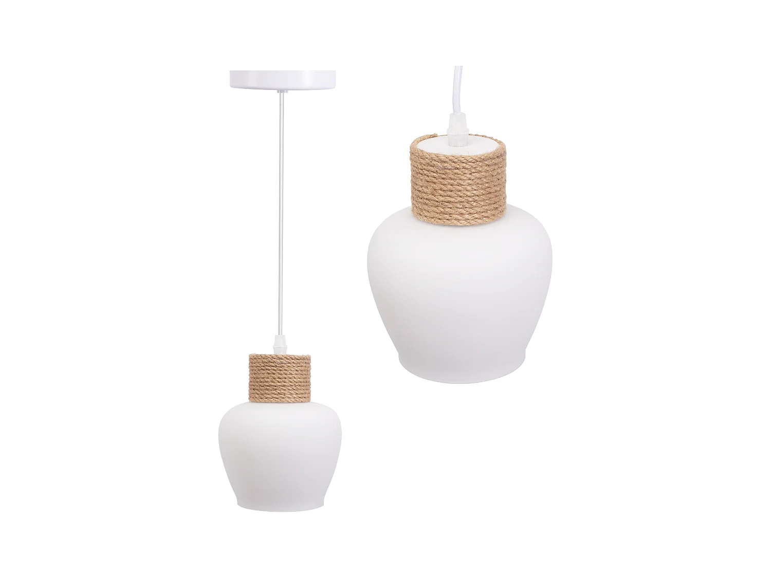 Lampe Suspendue Toolight App1591-1Cp Boho White Beige
