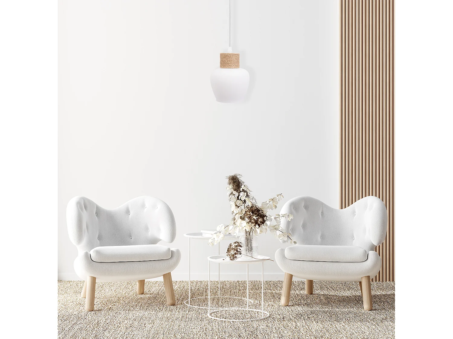 Lámpara Toolight App1591-1Cp Boho White Beige