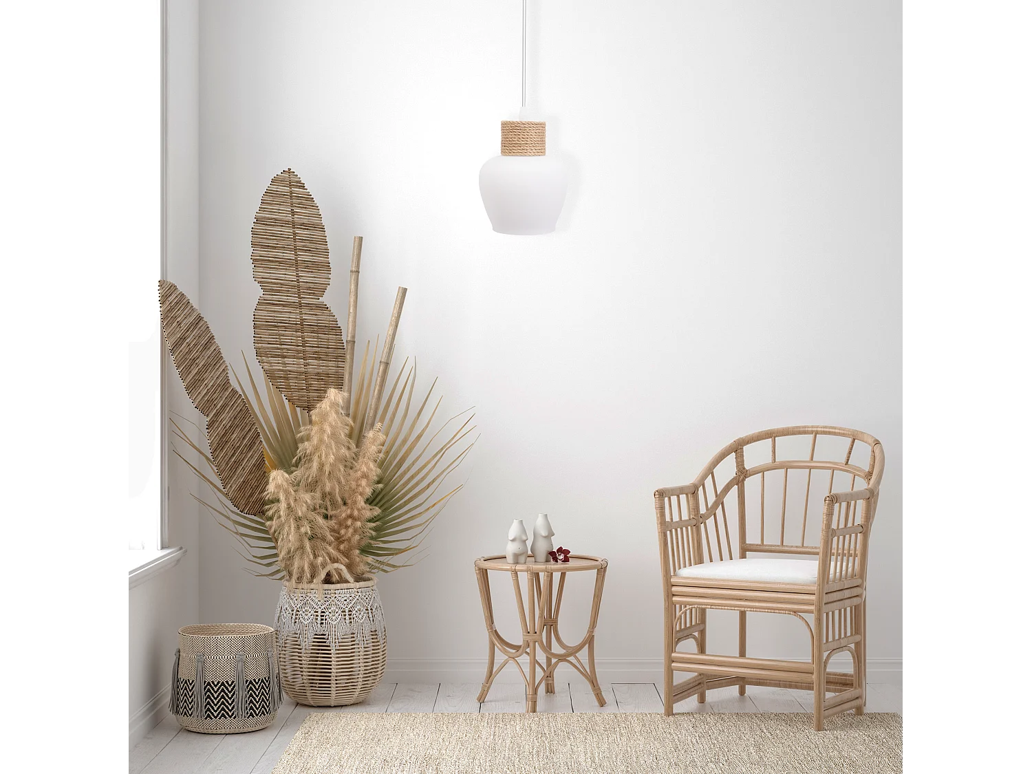 Lampada Toolight App1591-1Cp Boho White Beige
