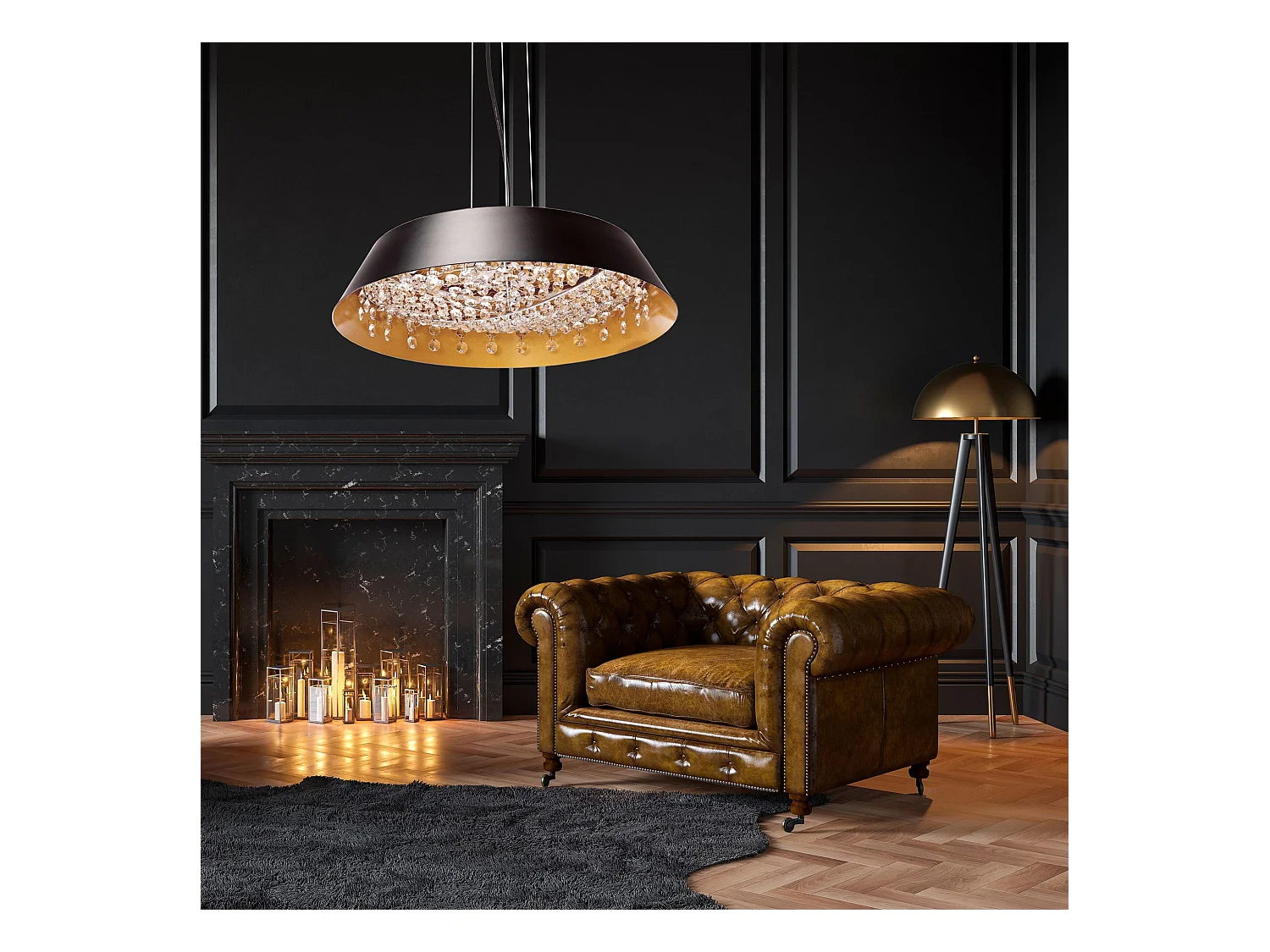 Lampe Suspendue Toolight App1028-Cp Black