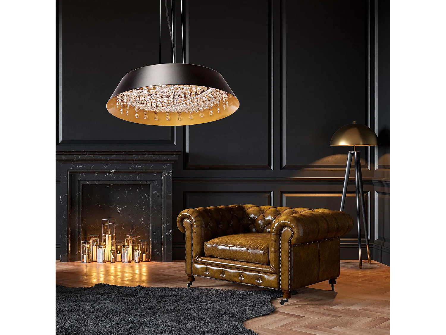 Lampe Suspendue Toolight App1028-Cp Black