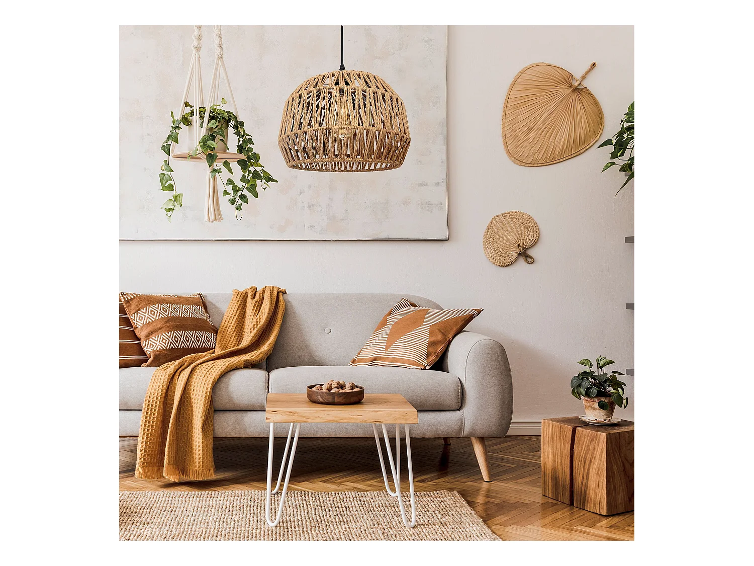 Lampe Suspendue Toolight App1291-1Cp Boho Beige