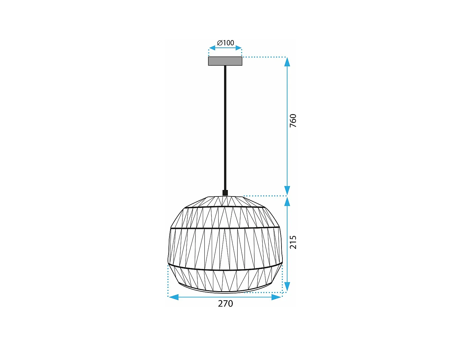 Lampe Suspendue Toolight App1291-1Cp Boho Beige
