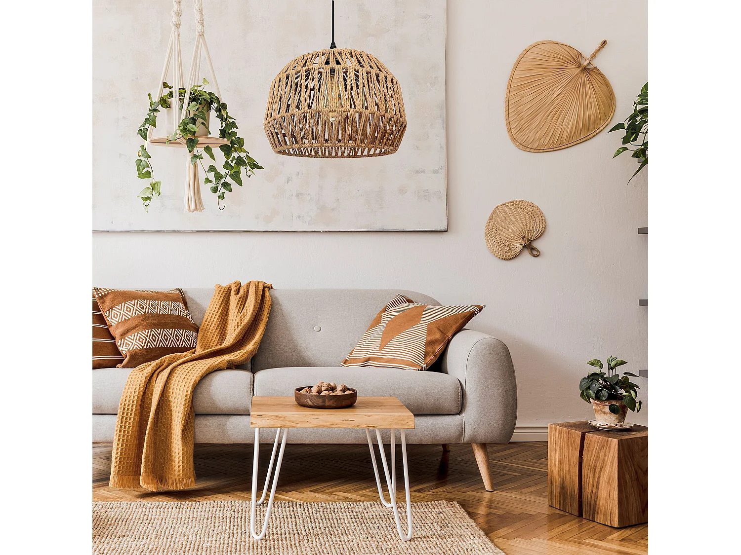 Hanglamp Toolight App1291-1Cp Boho Beige