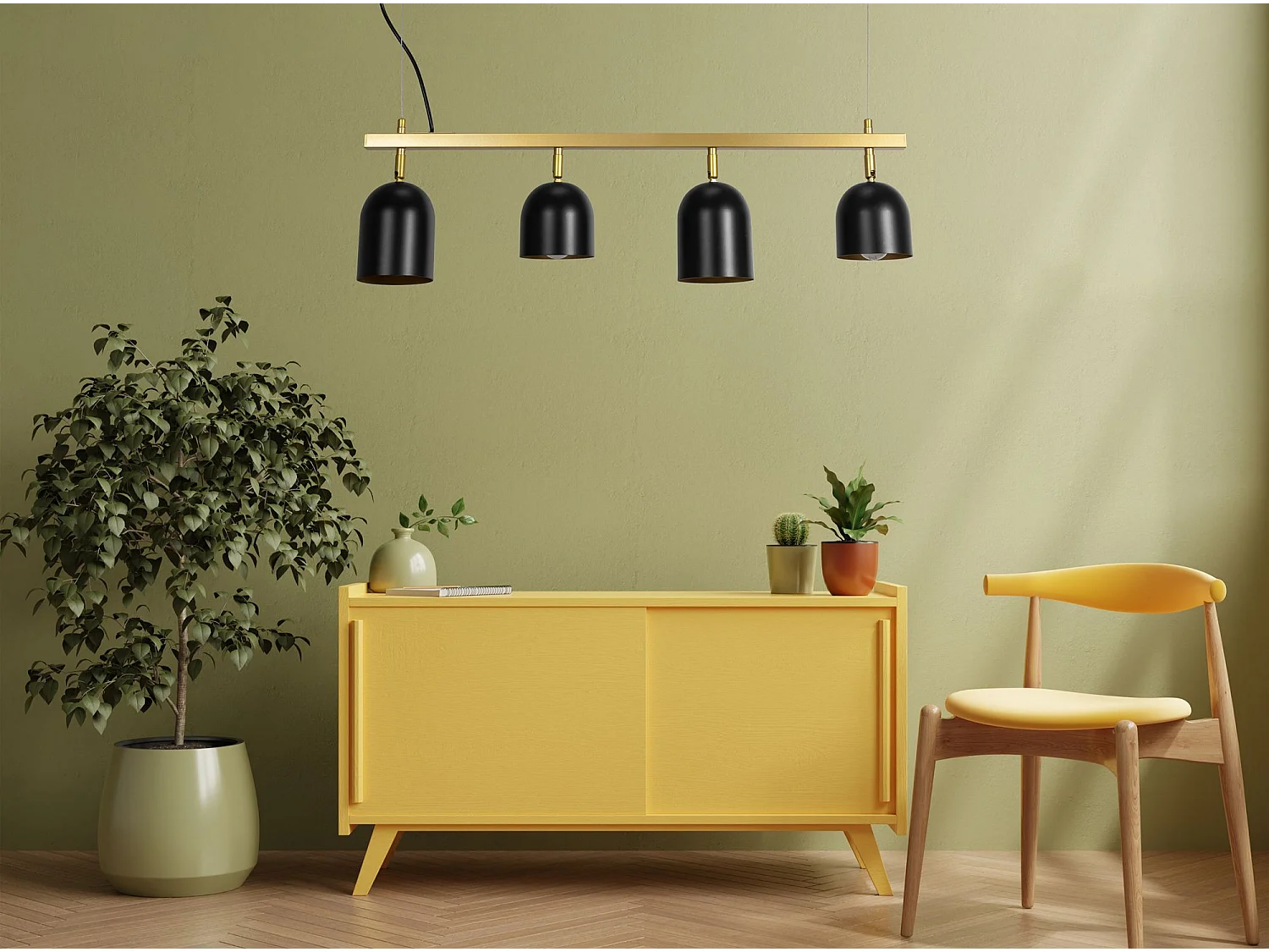 Hanglamp Toolight App1031-4Cp Black